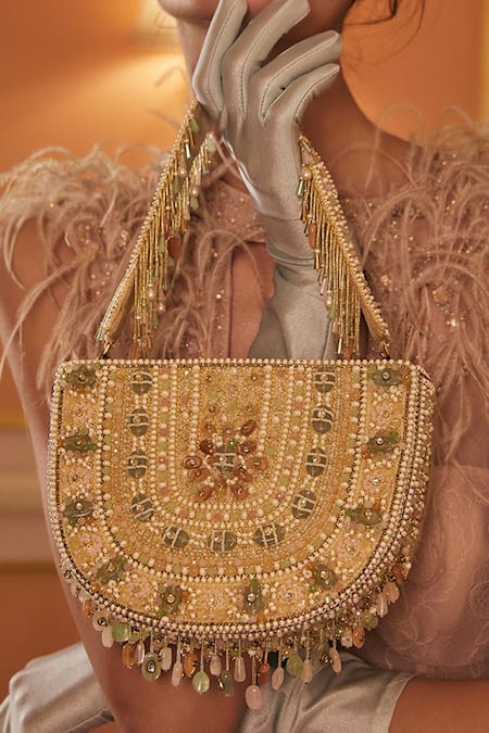 Lovetobag Amara Moon Clutch With Handle | Multi Color, Embellished | Bridal clutch  purse, Vintage evening bags, Bridal clutch