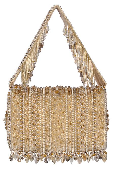 Buy Lovetobag Gold Beads, Tassels, Stones Amara Flapover Clutch With Handle Online at Aza Fashions Buy_Lovetobag_Gold Beads, Tassels, Stones Amara Flapover Clutch With Handle _Online_at_Aza_Fashions