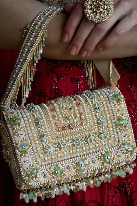 Indian Wedding multi color Clutch,Pouch,Bag Bridal thread, sequin work purse  | eBay