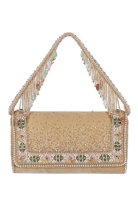 Lovetobag_Multi Color Embellished Amara Clutch With Handle _Online_at_Aza_Fashions