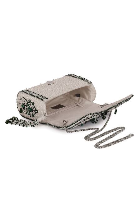 Buy_Lovetobag_Ivory Embellished Bijoux Flapover Clutch With Handle _Online_at_Aza_Fashions