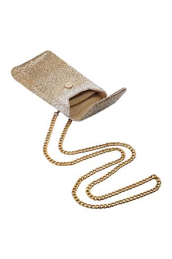Shop_Lovetobag_Gold Crystals, Beads Eclat Mobile Pouch _Online_at_Aza_Fashions