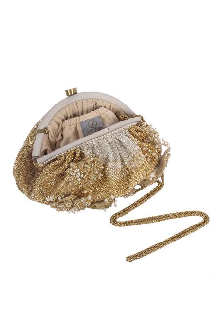 Buy Lovetobag Silver Embellished Esme Soft Pouch With Handle Online at Aza Fashions Buy_Lovetobag_Silver Embellished Esme Soft Pouch With Handle _Online_at_Aza_Fashions