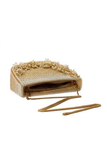 Shop Lovetobag Silver Embellished Esme Moon Clutch With Handle Online at Aza Fashions Shop_Lovetobag_Silver Embellished Esme Moon Clutch With Handle _Online_at_Aza_Fashions