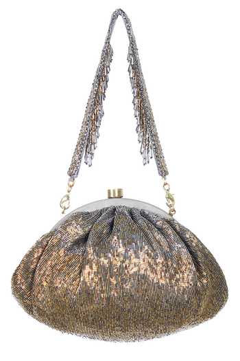 Buy_Lovetobag_Gold Crystals, Pearls Nora Soft Pouch With Handle _Online_at_Aza_Fashions