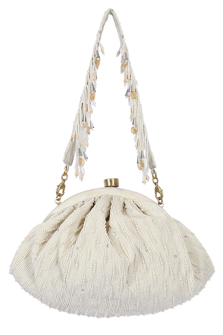 Shop_Lovetobag_Ivory Nora Soft Embellished Pouch _Online_at_Aza_Fashions