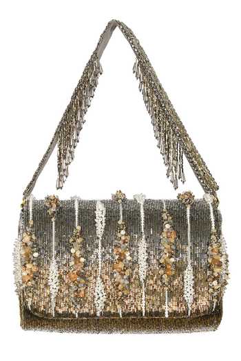 Lovetobag Silver Embellished Nora Flapover Clutch Online at Aza Fashions Lovetobag_Silver Embellished Nora Flapover Clutch _Online_at_Aza_Fashions