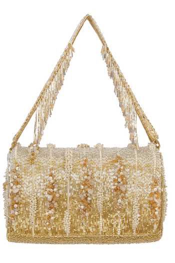 Lovetobag Silver Embellished Nora Flapover Clutch Online at Aza Fashions Lovetobag_Silver Embellished Nora Flapover Clutch _Online_at_Aza_Fashions