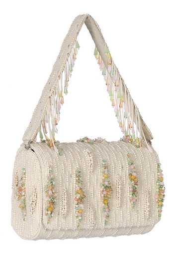Shop Lovetobag Ivory Embellished Nora Flapover Clutch at Aza Fashions Shop_Lovetobag_Ivory Embellished Nora Flapover Clutch _at_Aza_Fashions