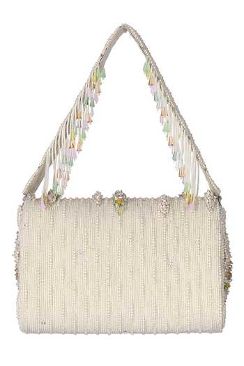 Shop Lovetobag Ivory Embellished Nora Flapover Clutch Online at Aza Fashions Shop_Lovetobag_Ivory Embellished Nora Flapover Clutch _Online_at_Aza_Fashions