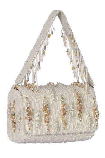Shop Lovetobag Ivory Embellished Nora Flapover Clutch at Aza Fashions Shop_Lovetobag_Ivory Embellished Nora Flapover Clutch _at_Aza_Fashions