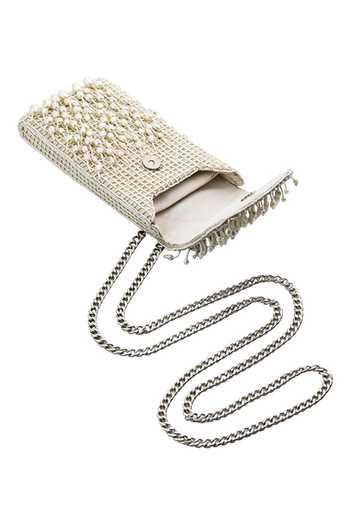Lovetobag_Ivory Embellished Opal Mobile Pouch _Online_at_Aza_Fashions