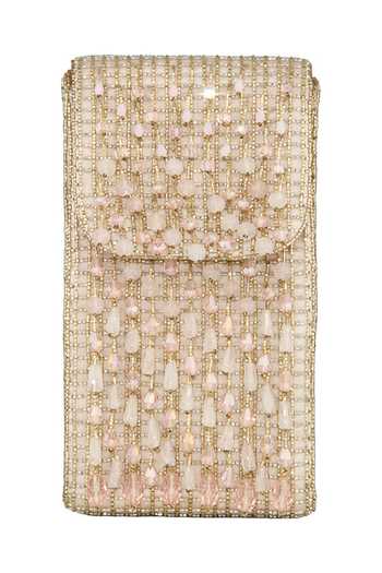 Lovetobag_Pink Embellished Opal Mobile Pouch _Online_at_Aza_Fashions
