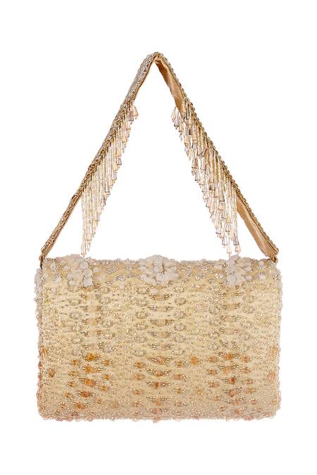 Shop_Lovetobag_Silver Beads, Rhinestones Veira Embellished Flapover Clutch _Online_at_Aza_Fashions