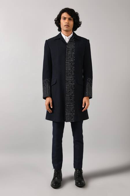 Buy_Countrymade_Blue Flax Crush Embroidered Jacket_Online_at_Aza_Fashions