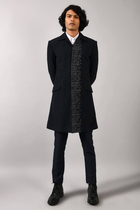 Shop_Countrymade_Blue Flax Crush Embroidered Jacket_Online_at_Aza_Fashions