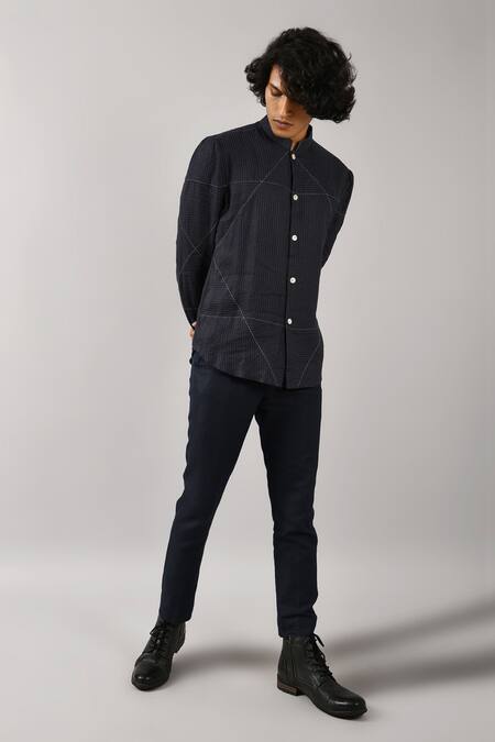 Countrymade_Blue Linen Shirt_Online_at_Aza_Fashions