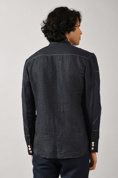 Shop_Countrymade_Blue Linen Shirt_at_Aza_Fashions