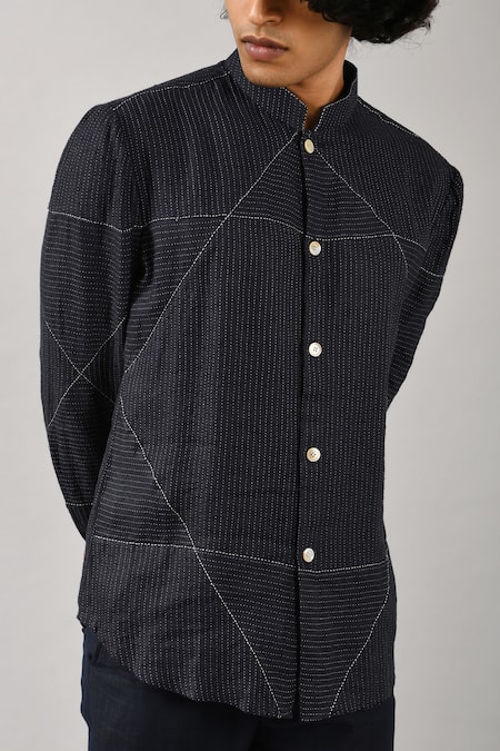 Countrymade_Blue Linen Shirt_at_Aza_Fashions