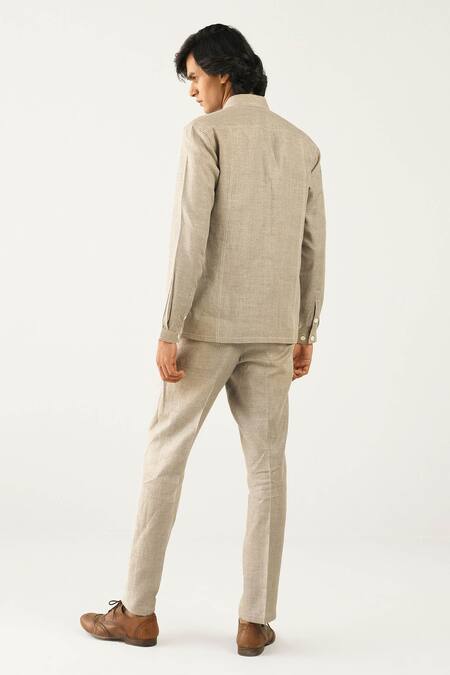 Shop_Countrymade_Beige Hemp Utility Jacket_at_Aza_Fashions