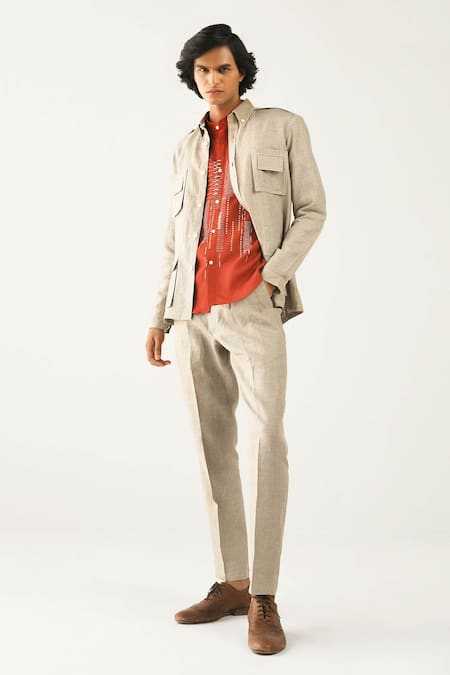 Buy_Countrymade_Beige Hemp Utility Jacket_Online_at_Aza_Fashions