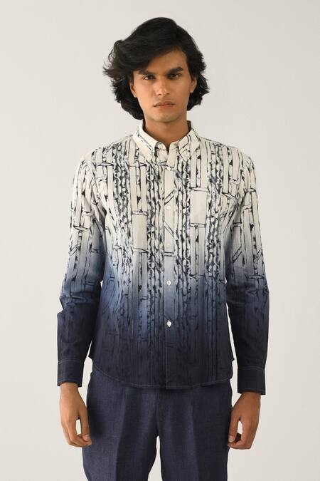 Countrymade_Multi Color Linen Cotton Tie-dye Shirt_Online_at_Aza_Fashions