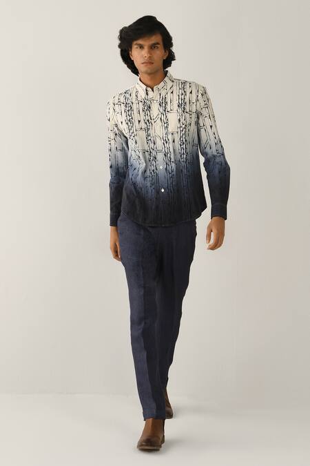 Buy_Countrymade_Multi Color Linen Cotton Tie-dye Shirt_Online_at_Aza_Fashions