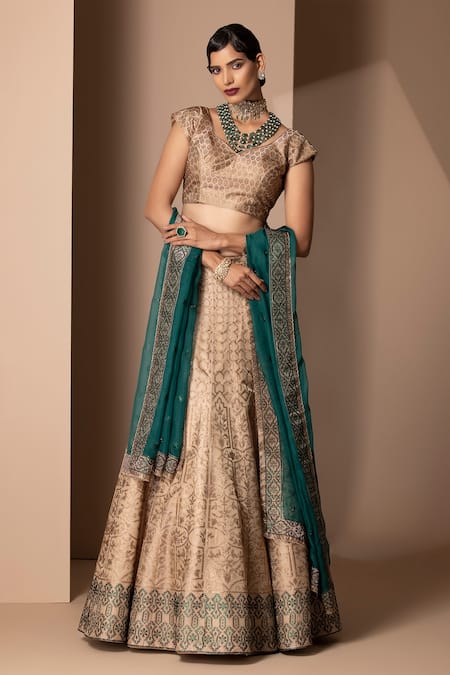 Chhaya Mehrotra Metallic Organza Lehenga Set 