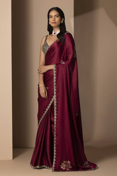 Maroon Saree