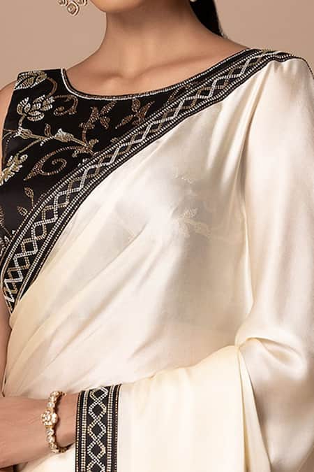 Chhaya Mehrotra Beige Chamois Satin Round Saree With Embellished Blouse at Aza Fashions Chhaya Mehrotra_Beige Chamois Satin Round Saree With Embellished Blouse _at_Aza_Fashions
