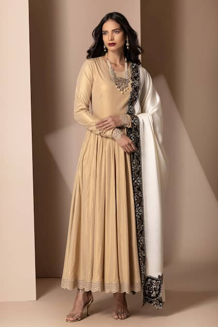 Chhaya Mehrotra Metallic Silk Anarkali Set 