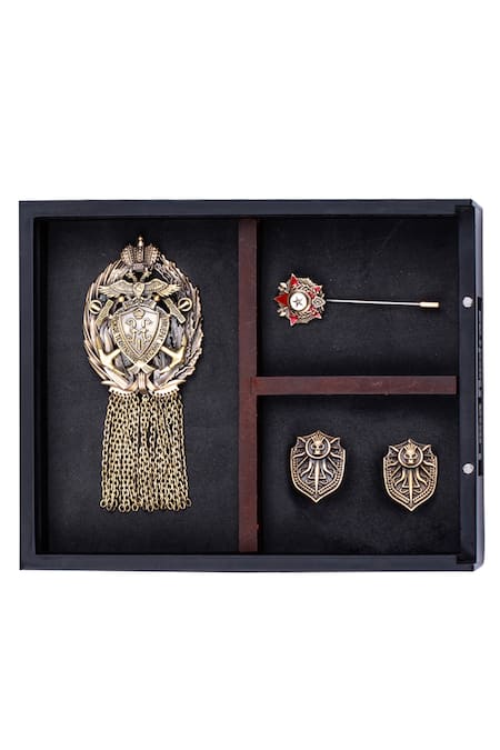 Cosa Nostraa Mushy Cufflink Brooch & Lapel Pin Set 