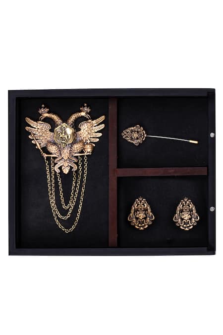 Cosa Nostraa Rising Phoenix Cufflink Brooch & Lapel Pin Set 