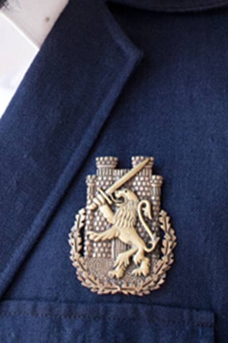 Cosa Nostraa Lion Brooch & American Eagle Collar Tips Set 