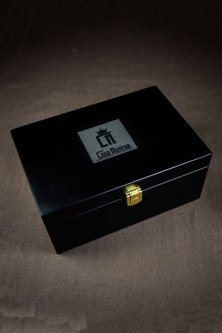 Buy_Cosa Nostraa_Gold Printed The Classic Du Jour Box _Online_at_Aza_Fashions