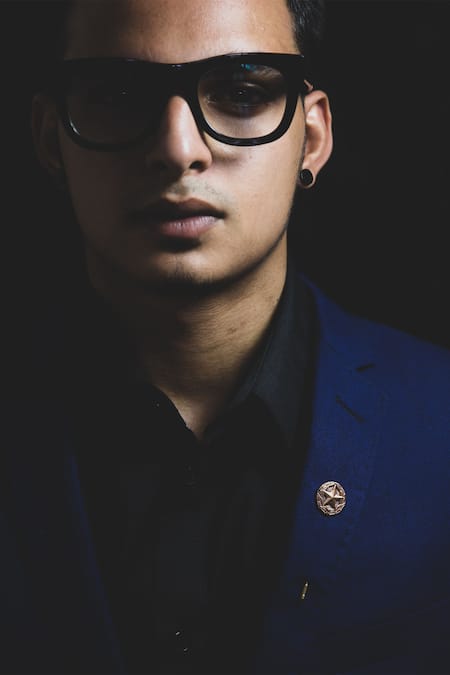 Cosa Nostraa_Gold Printed The Opulence Couture Box_Online_at_Aza_Fashions