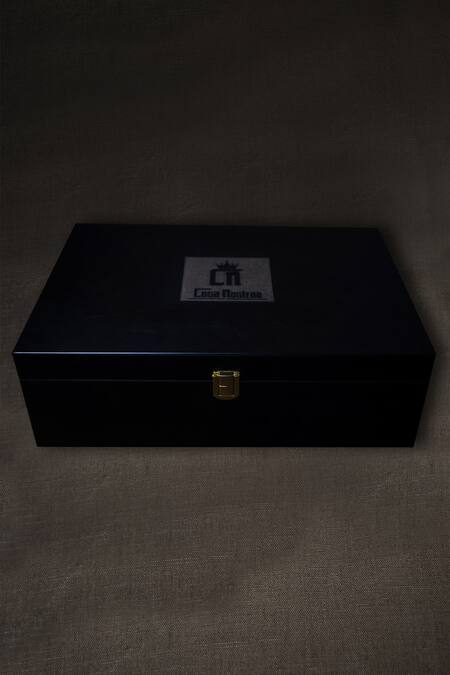 Cosa Nostraa_Gold Printed The Opulence Couture Box_at_Aza_Fashions