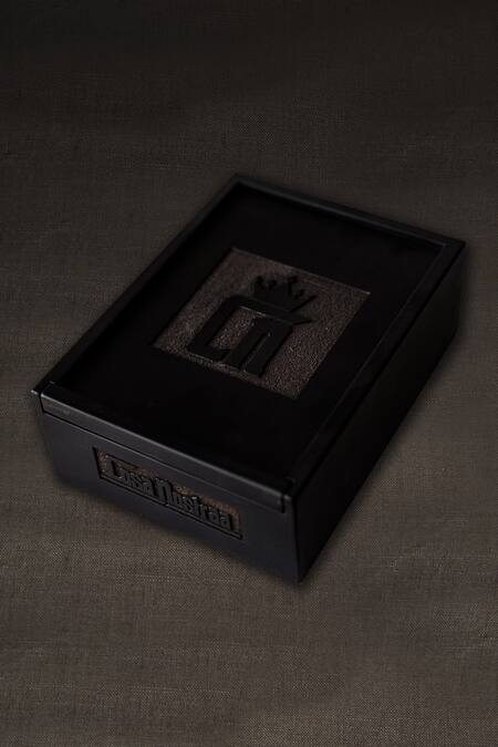 Cosa Nostraa Gold Stone The Eminence Black Box at Aza Fashions Cosa Nostraa_Gold Stone The Eminence Black Box_at_Aza_Fashions