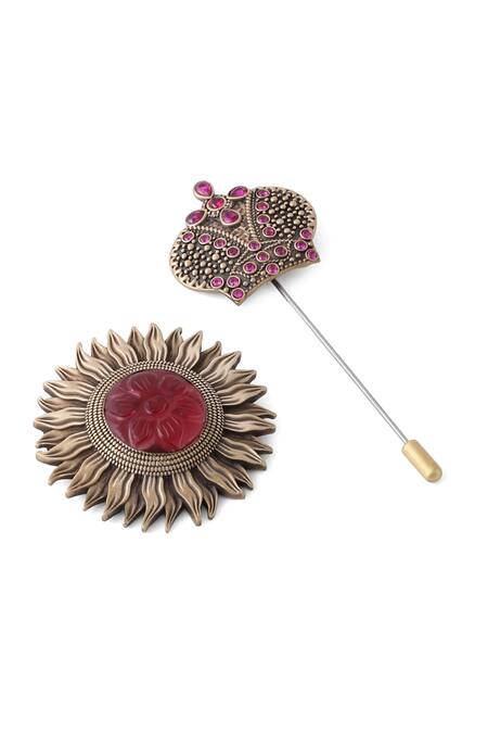Buy Cosa Nostraa Gold Stone, Plated Bloomed Sunflower Brooch And Lapel Pin Gift Set Online at Aza Fashions Buy_Cosa Nostraa_Gold Stone, Plated Bloomed Sunflower Brooch And Lapel Pin Gift Set _Online_at_Aza_Fashions
