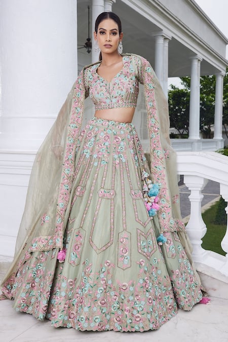 Buy Grey Lehenga Online for Women | AndaazFashion.com