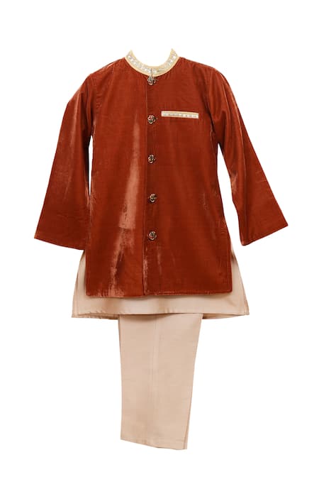 Minime Organics Velvet Sherwani Set 
