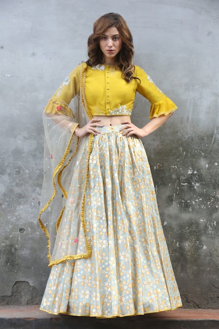 I Am Design Printed & Embroidered Lehenga Set 