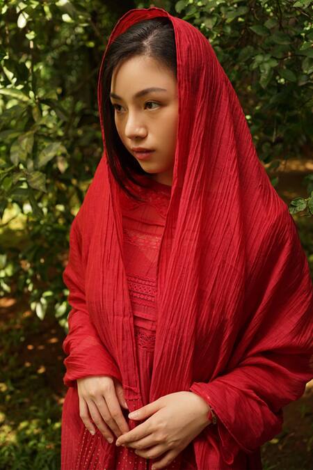 Buy_Baju_Chanderi Cotton Silk Embroidered And Paneled Dupatta_Online_at_Aza_Fashions