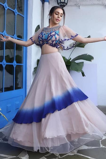 SkyTara Embroidered Semi Stitched Lehenga & Crop Top - Buy SkyTara  Embroidered Semi Stitched Lehenga & Crop Top Online at Best Prices in India  | Flipkart.com