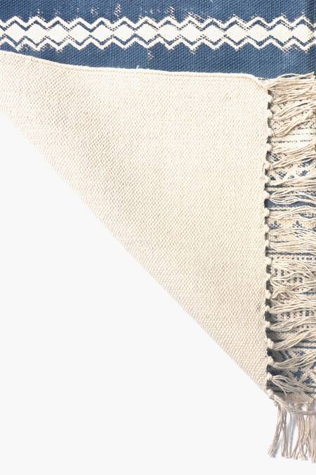 Shop_Orna_Blue 100% Cotton Block Print Hand Rug_Online_at_Aza_Fashions