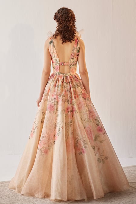 Cedar & Pine Versailles Floral Print Gown 