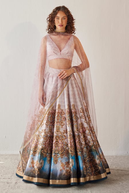 Cedar & Pine Versailles Palace Print Lehenga Set 