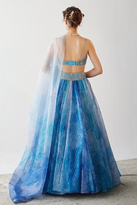 Cedar & Pine Foil Print Lehenga Set