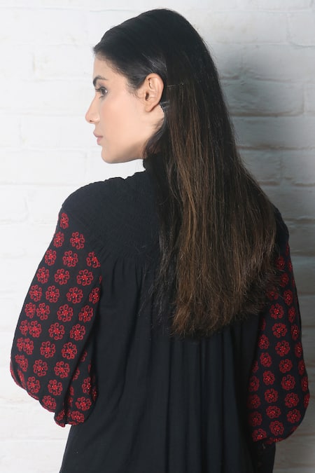 Chandrima Smocked Midi Dress 