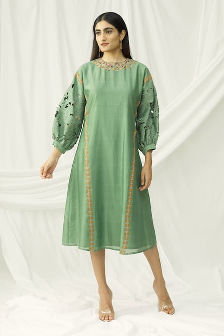 Chandrima Chanderi Midi Dress 